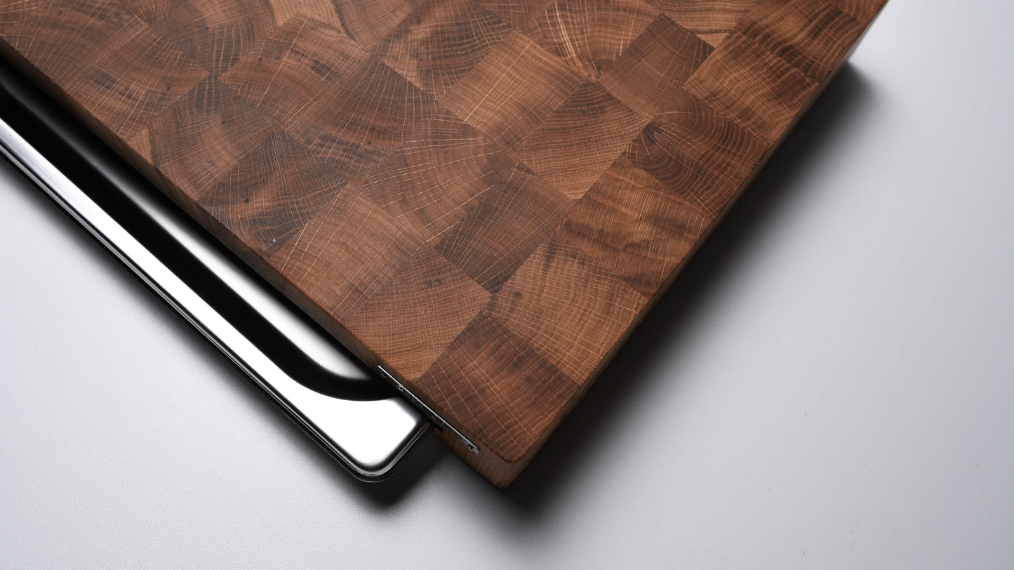 WHYSBAX Stirnholz-Schneidebrett aus massivem Eichenholz