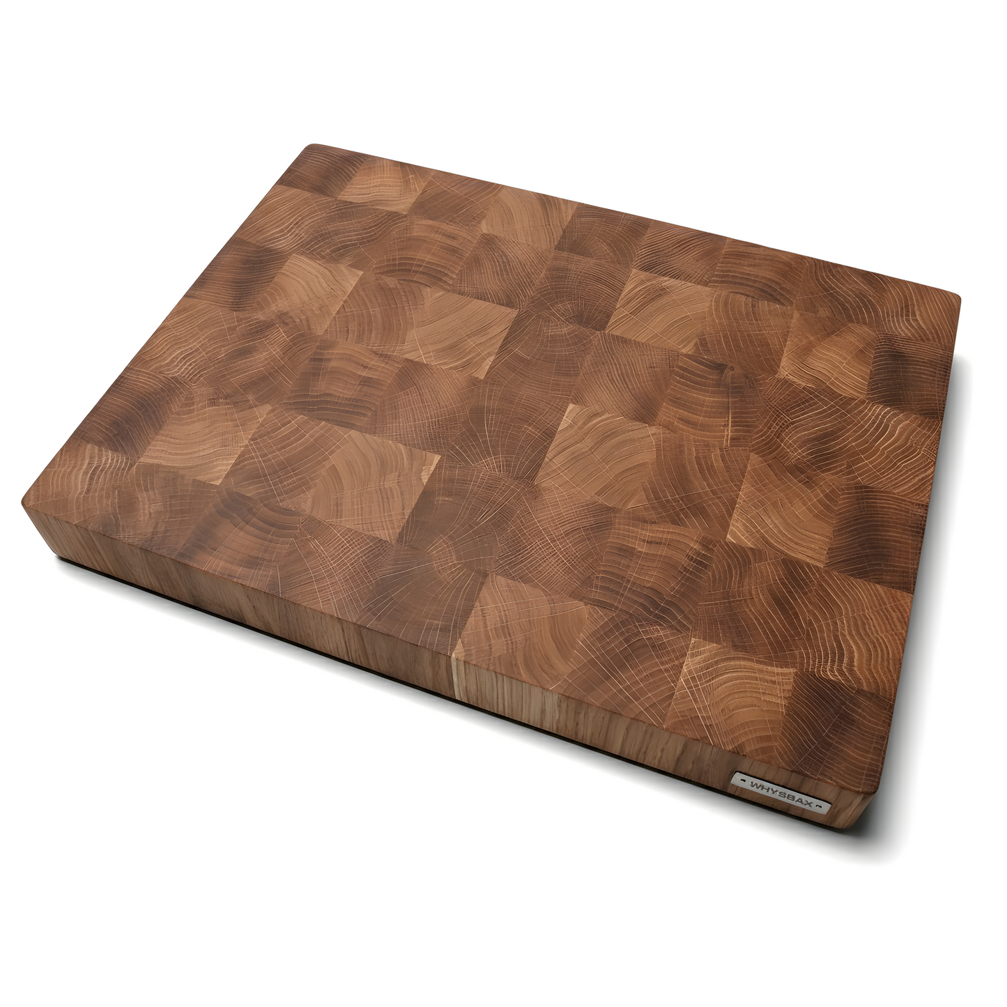WHYSBAX Stirnholz-Schneidebrett aus massivem Eichenholz