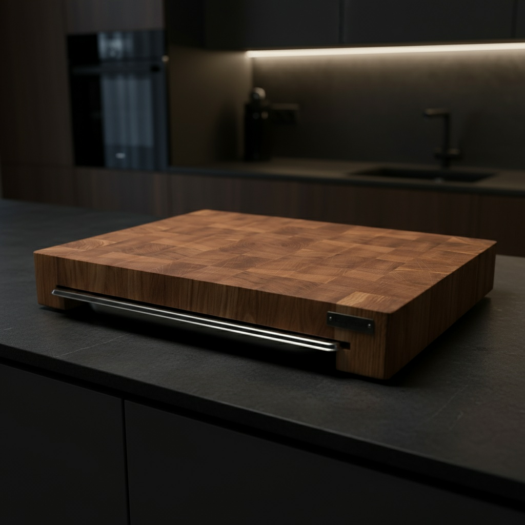 WHYSBAX Stirnholz-Schneidebrett aus massivem Eichenholz