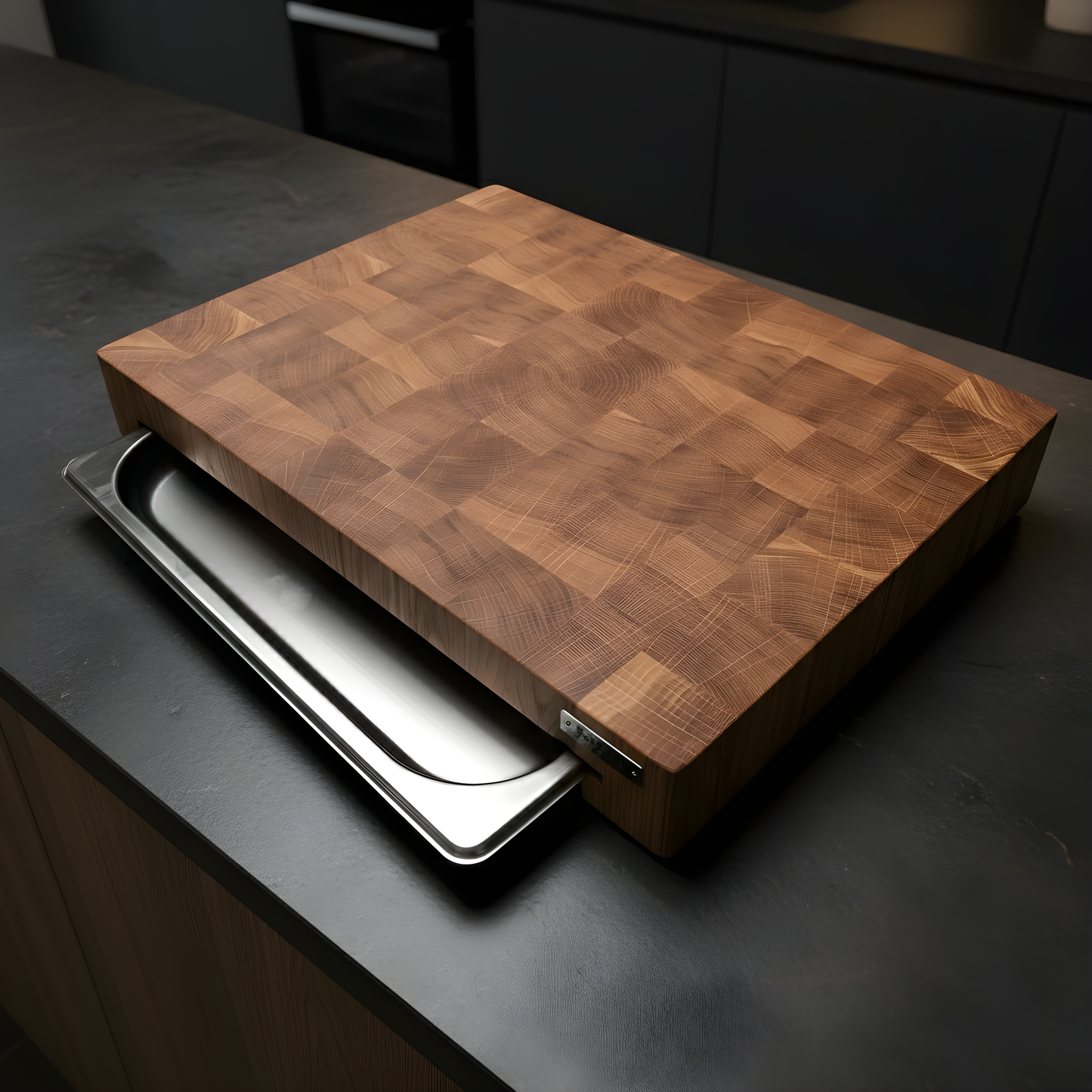 WHYSBAX Stirnholz-Schneidebrett aus massivem Eichenholz